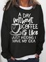 Women Text Letters Crew Neck Casual Spring/Fall Long Sleeve Sweatshirt