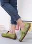Plus Size Buckle Decor Casual Flat Loafers Shoes
