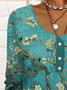 Loose Casual Crew Neck Floral Top