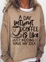 Women Text Letters Crew Neck Casual Spring/Fall Long Sleeve Sweatshirt