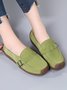 Plus Size Buckle Decor Casual Flat Loafers Shoes