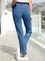 Casual Plain Denim Loose Jeans