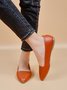 Casual Textured Pointed-Toe Flat Shoes