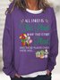 Women's Crew Neck Text Letters Casual Spring/Fall Long Sleeve Sweatshirt
