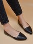 Casual Textured Pointed-Toe Flat Shoes