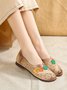 Vintage Applique Hollow out Soft Sole Flats