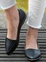 Casual Textured Pointed-Toe Flat Shoes
