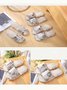 Rose Cat Alphabet Sailboat Print Indoor Non-slip Linen Slippers