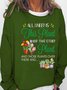 Women's Crew Neck Text Letters Casual Spring/Fall Long Sleeve Sweatshirt