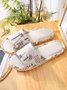 Rose Cat Alphabet Sailboat Print Indoor Non-slip Linen Slippers