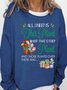 Women's Crew Neck Text Letters Casual Spring/Fall Long Sleeve Sweatshirt