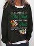 Women's Crew Neck Text Letters Casual Spring/Fall Long Sleeve Sweatshirt