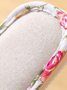 Rose Cat Alphabet Sailboat Print Indoor Non-slip Linen Slippers