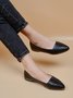 Casual Textured Pointed-Toe Flat Shoes