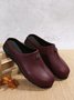 Vintage Plus Size Plain Color Non-Slip Flat Mules