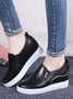 Plain Color Minimalist Slip On Increased Wedge Shoes