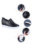 Plain Color Minimalist Slip On Increased Wedge Shoes