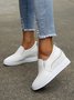 Plain Color Minimalist Slip On Increased Wedge Shoes
