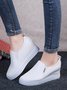 Plain Color Minimalist Slip On Increased Wedge Shoes