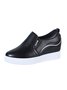 Plain Color Minimalist Slip On Increased Wedge Shoes