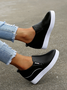 Plain Color Minimalist Slip On Increased Wedge Shoes