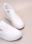 Plain Color Minimalist Slip On Increased Wedge Shoes