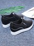 Plain Color Minimalist Slip On Increased Wedge Shoes