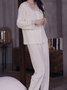 Lace Stitching Gold Velvet Long Sleeve Trousers Loungewear Two Piece Plus Size