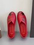 Vintage Casual Leaf Contrast Flats