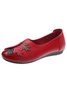 Vintage Casual Leaf Contrast Flats