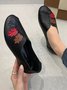 Vintage Casual Leaf Contrast Flats
