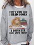 Women Text Letters Crew Neck Casual Spring/Fall Long Sleeve Sweatshirt