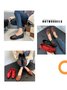 Vintage Casual Leaf Contrast Flats