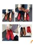 Vintage Casual Leaf Contrast Flats