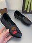 Vintage Casual Leaf Contrast Flats