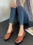 Vintage Casual Leaf Contrast Flats