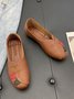 Vintage Casual Leaf Contrast Flats