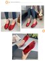 Vintage Casual Leaf Contrast Flats