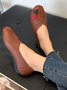 Vintage Casual Leaf Contrast Flats