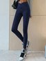 JFN Crossover High Elasticity Tight Plain Blue Leggings