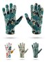 Bohemian Leaf Pattern Five Finger Gloves Daily Commuting Outdoor Accessories