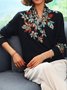 Floral Regular Fit Casual V Neck Top
