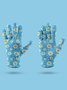 Boho Floral Five Finger Gloves Daily Commuting Outdoor Accessories