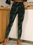 Women's Black legging Christmas Shinny Golend Glittering Print Thick Warm Elastic Leggings