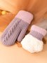 Casual Twisted Coral Fleece Knit Full Finger Gloves Autumn Winter Warm Accessories