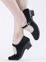 Black Comfortable Soft Block Heel Dance Shoes