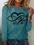 Women's Text Letters Long Sleeve Blouse_ Spring/Fall Crew Neck Daily Casual Top
