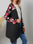 Casual Floral Wrap Loose Other Coat