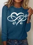Women's Text Letters Long Sleeve Blouse_ Spring/Fall Crew Neck Daily Casual Top
