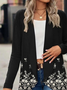 Floral Shawl Collar Loose Casual Other Coat